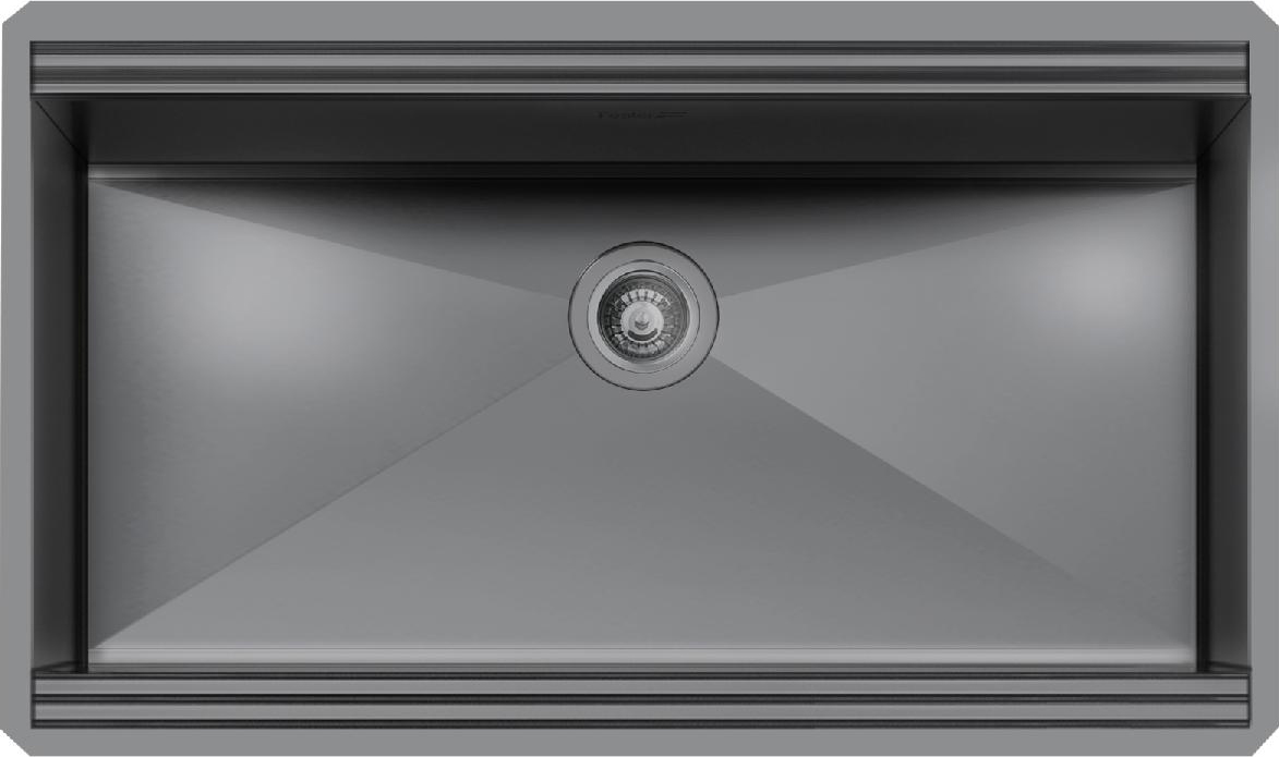 FOSTER 1034 856 Lavello Cucina 1 Vasca Sottotop 79 Inox Gun Metal Milanello Workstation