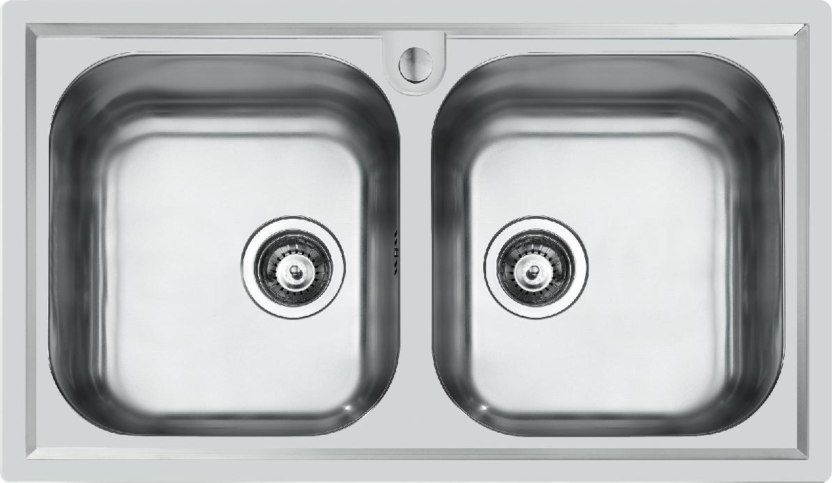 FOSTER 1974 060 Lavello Cucina 2 Vasche Incasso 86 cm Inox Spazzolato  FM