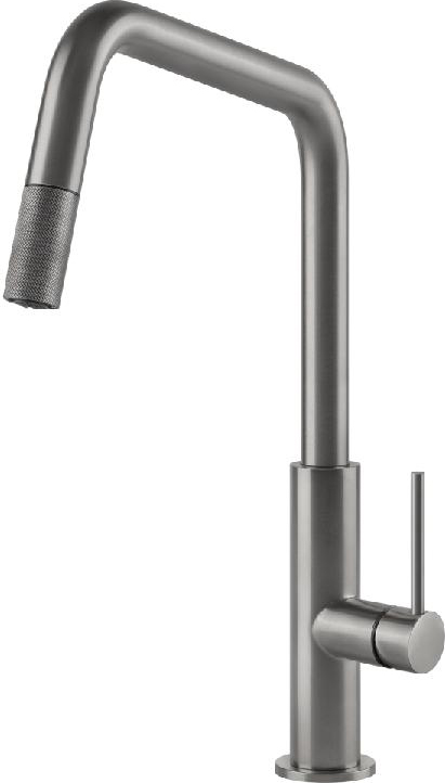FOSTER Miscelatore Cucina con Doccetta estraibile Rubinetto Monocomando lavello in Ottone effetto Satinato - 8522 100 KS Plus