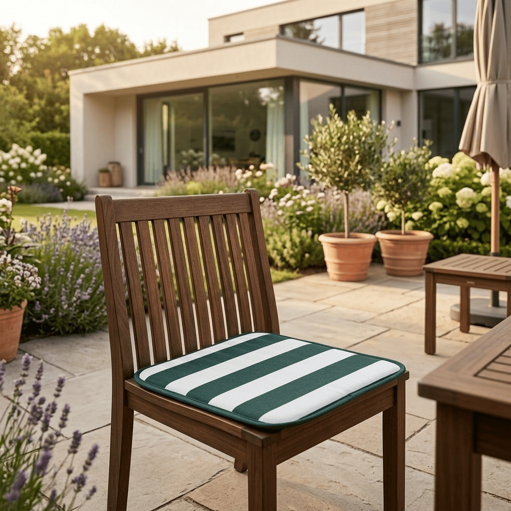 Fabotex G100B.1 Cuscino per Seduta da Giardino 38 x 38 x 2 cm Bianco e Verde
