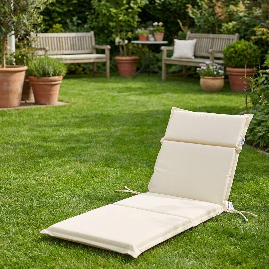 Fabotex G400A.4 Cuscino per Lettino Prendisole da Giardino 190x60x7 cm Ecru