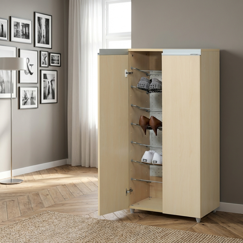 Foppapedretti 9900410103 Mobile Scarpiera 2 Ante Battenti 55x33x114 cm CromoLegno