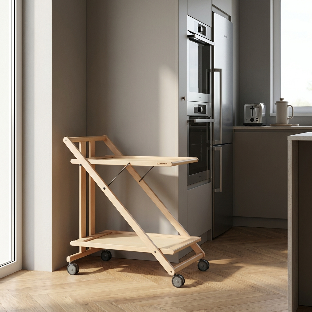 Foppapedretti SPRINT Carrello Cucina Portavivande in Legno 69x45x77 cm Nero
