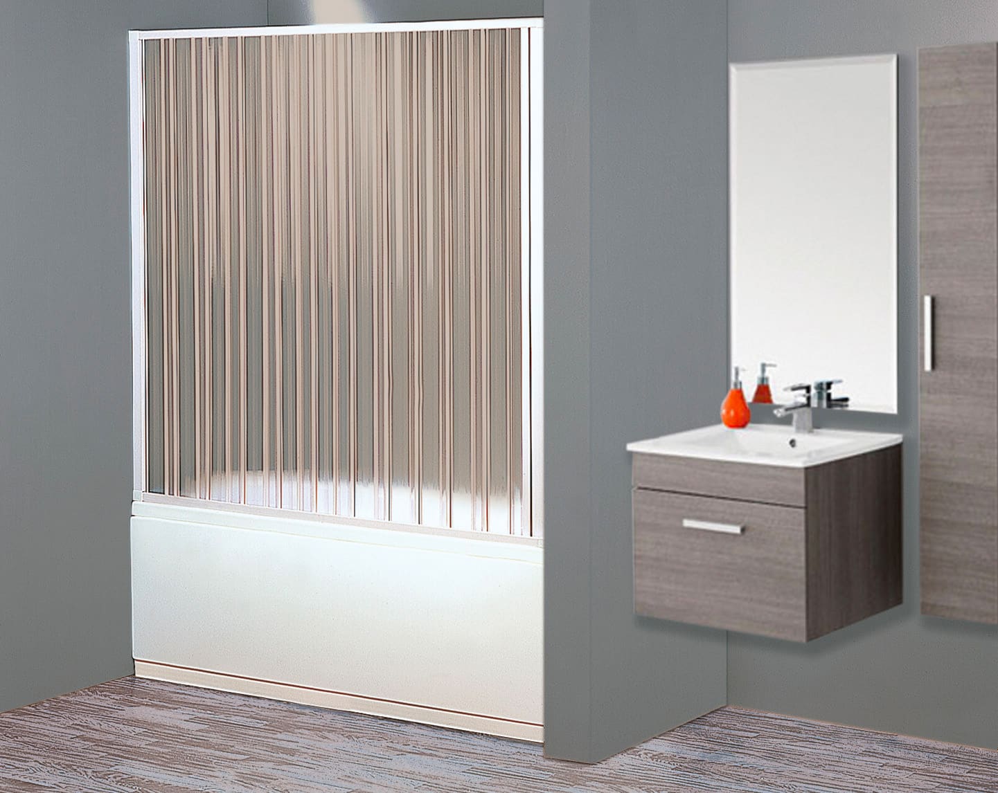 FORTE BK220001 Box Vasca Soffietto 1 lato Box Doccia per Vasca 170 x 150 h cm