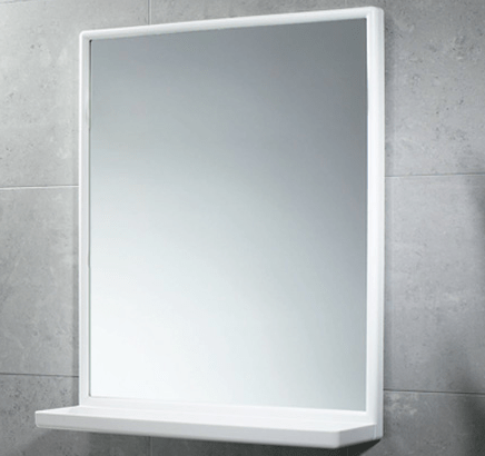 GEDY 2901 Specchio Bagno Rettangolare con Mensola in Resina 45x60 cm Bianco
