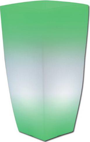 Giardini del Re HOME LIGHT QUADRO 33X33X70 V Vaso Resina Luminoso cm 33X33X70h bianco verde HOME LIGHT QUADRO