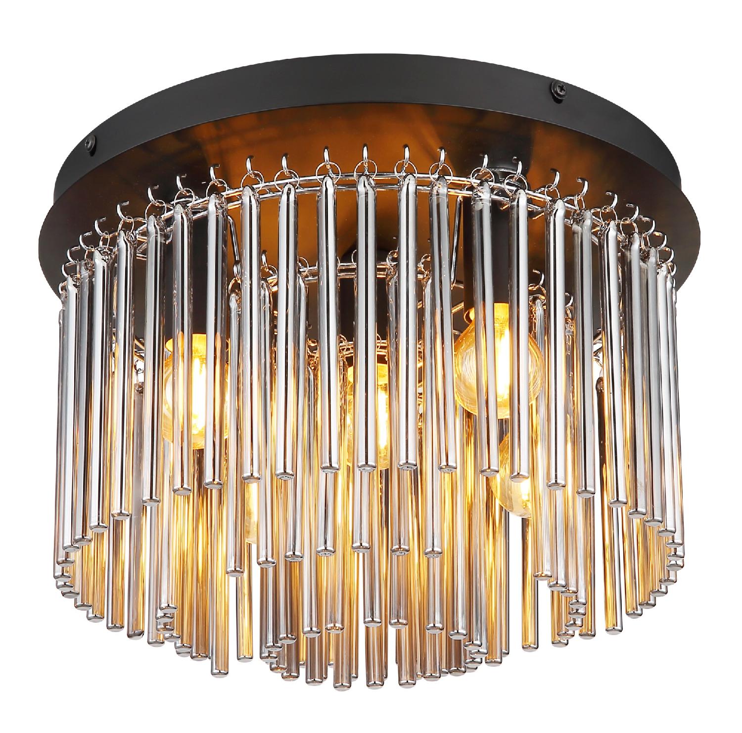 GLOBO LIGHTING 15698D Plafoniera a Soffitto Gorley Nero e Cromo