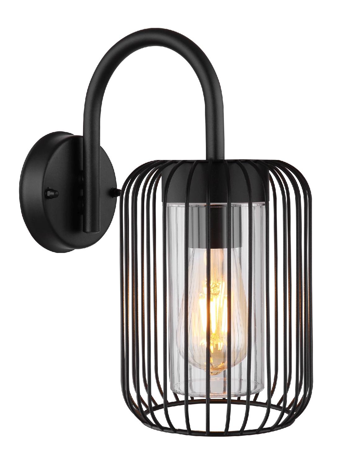GLOBO LIGHTING 31985 Applique da Esterno Acciaio Inox E27 Nero Opaco