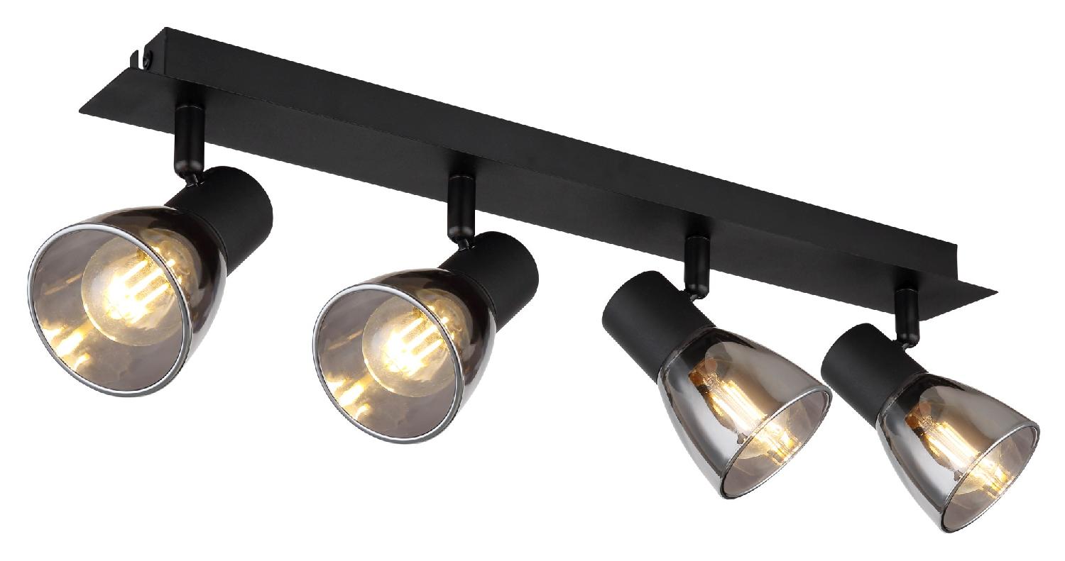 GLOBO LIGHTING 54307-4 Plafoniera a Soffitto 4 Luci Nero Opaco  Claude