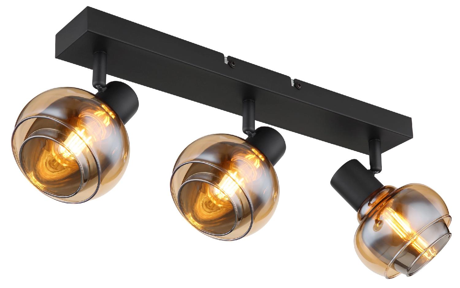 GLOBO LIGHTING 54309-3B Plafoniera Tokki 3 Luci E14 Nero Opaco