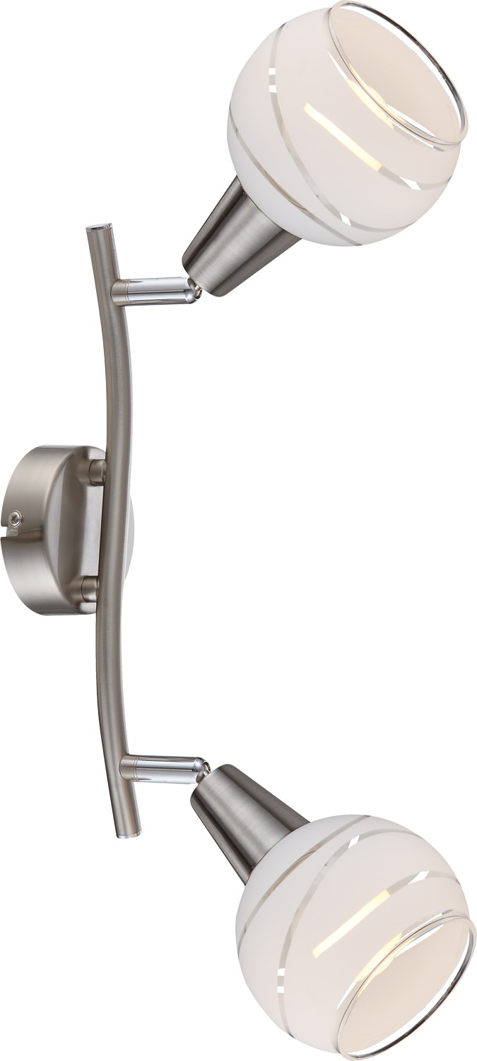 GLOBO LIGHTING 54341-2 Plafoniera LED a Soffitto 2 Luci Nichel Satinato