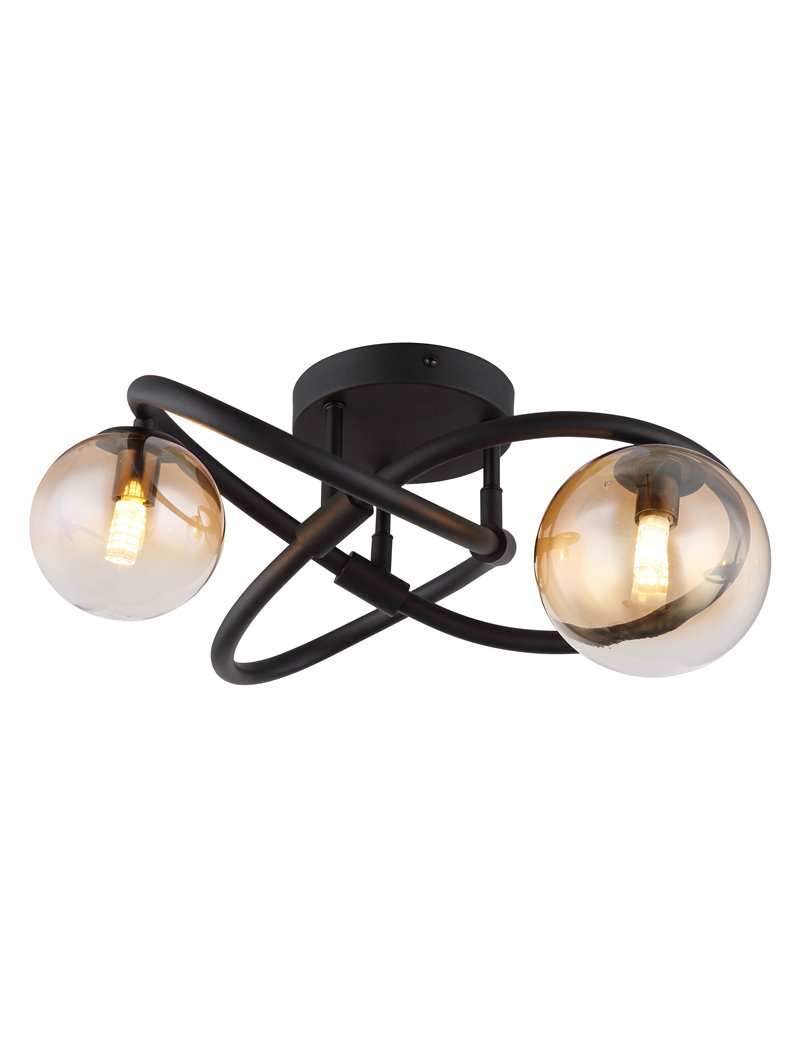 GLOBO LIGHTING 56141-2D Plafoniera a Soffitto 3 Luci Nero Tuberius