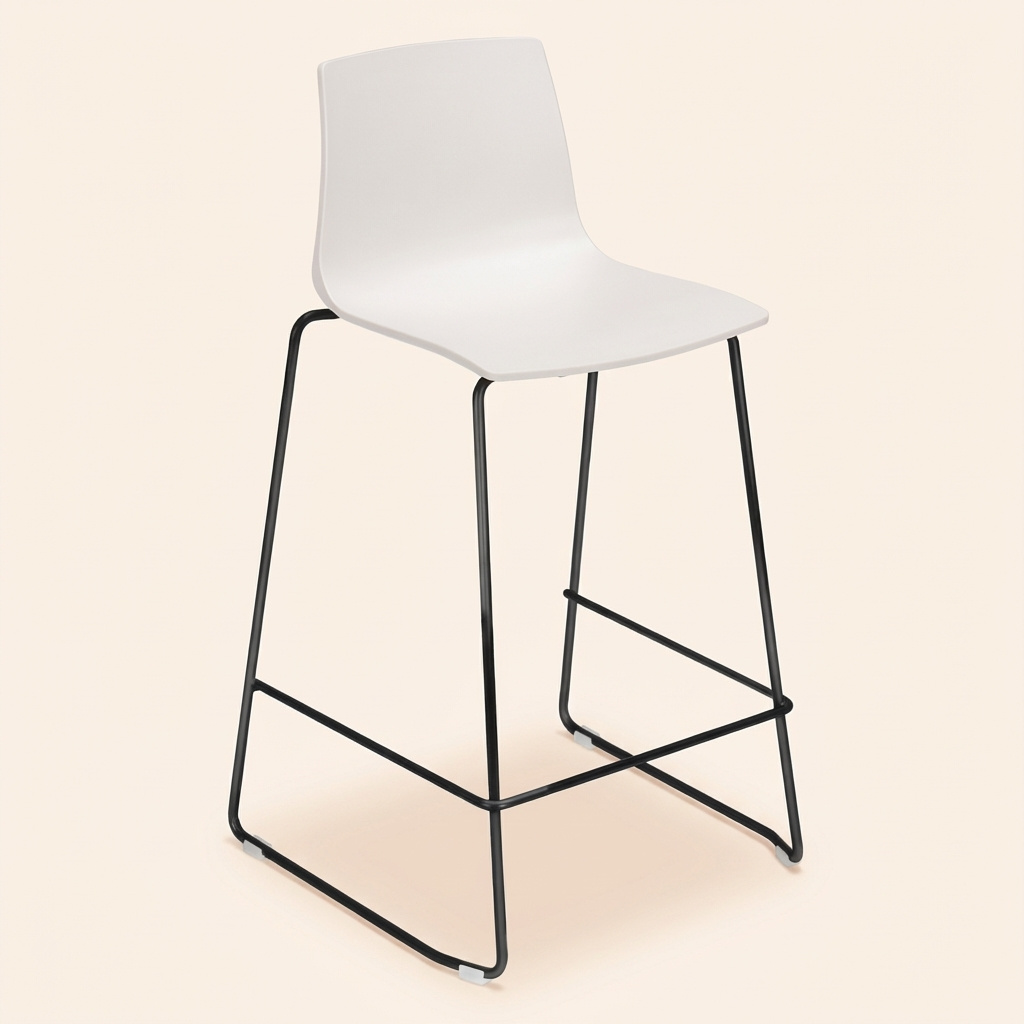 Grandsoleil S2927B Sgabello Bar in Polipropilene 49x47x88 cm Nero e Bianco Mini Imola