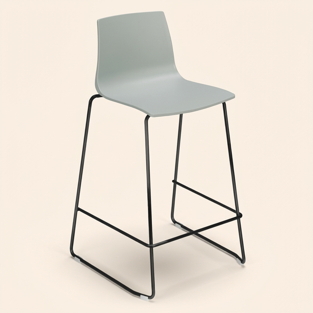 Grandsoleil S2927GP Sgabello Bar in Polipropilene 49x47x88 cm Nero e Grigio Mini Imola