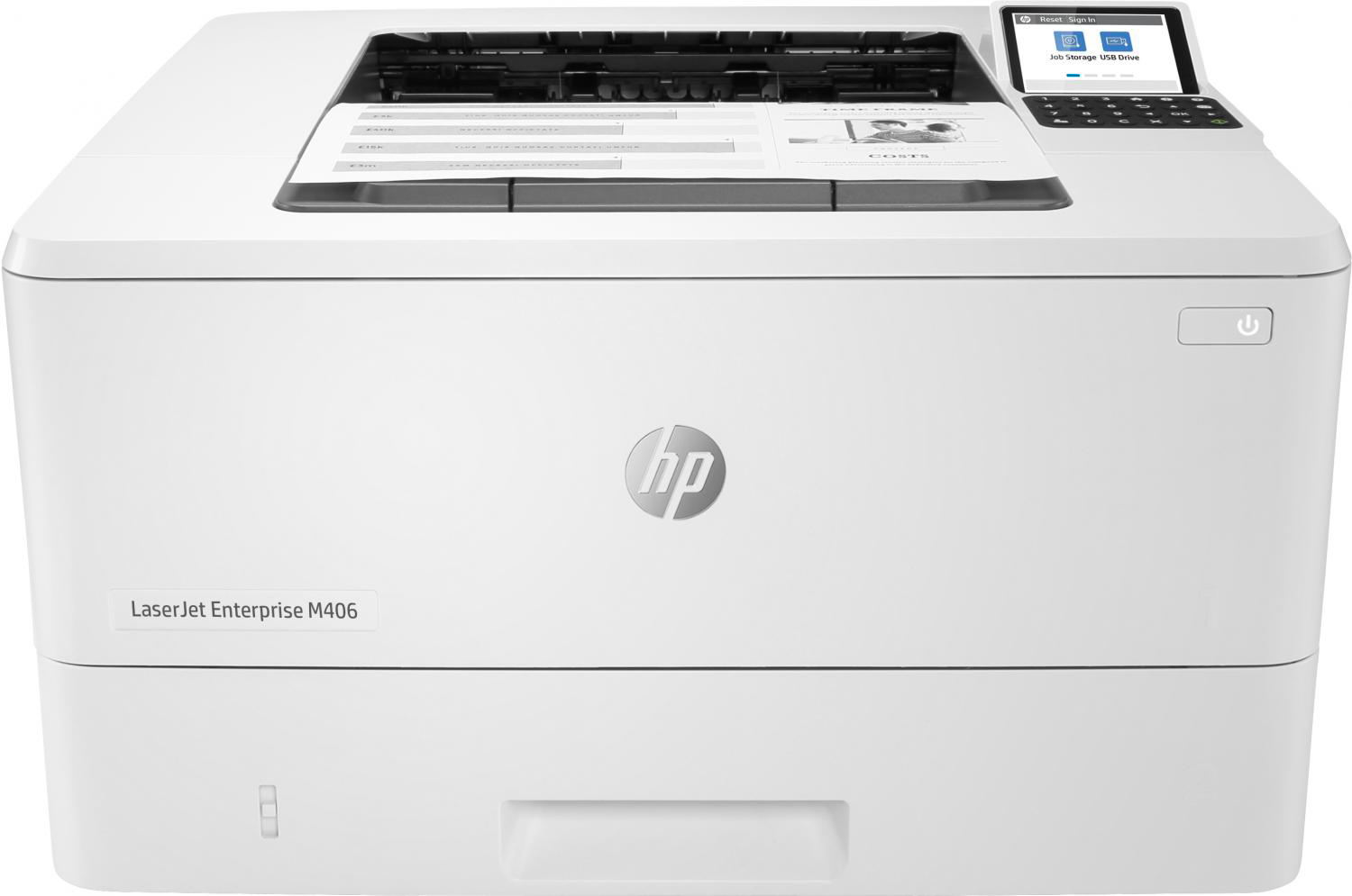 HP 3PZ15A#B19 Stampante Laser Bianco e nero 40 ppm LAN colore Bianco M406dn