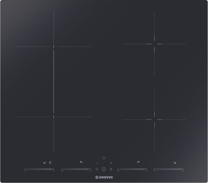 Hoover H-HOB 500 INDUCTION Piano Cottura Induzione 4 Fuochi Larghezza 60 cm in Vetroceramica colore Nero - HTPS64MCTT/1