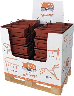 I.C.S. 973h1019 Cassetta + Sottocassetta Iris PP Terracotta cm 50x20 H.cm 16 Pz 36