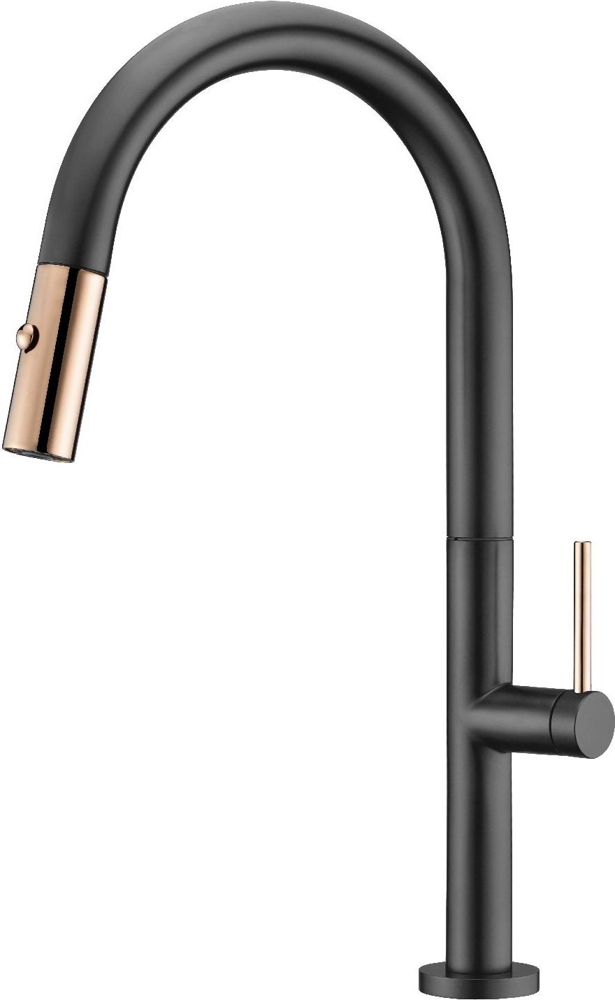 IMEX GCE017NOR Miscelatore Cucina con Doccetta Estraibile Monocomando NeroOro Rosa Samoa