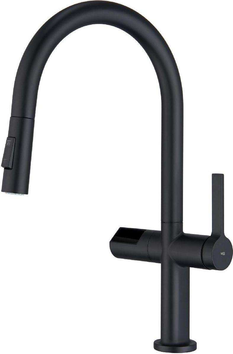 IMEX GCE021NG Miscelatore Cucina con Doccetta Estraibile Monocomando Digitale Nero Turin