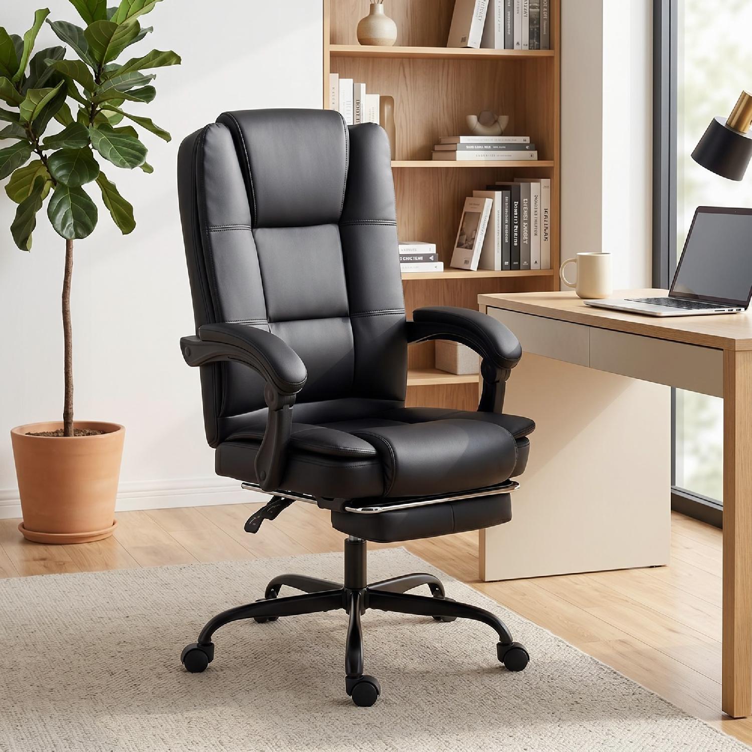 Icon Space 0BKV490 Sedia da Ufficio Ergonomica Reclinabile in CotoneMetallo Nero