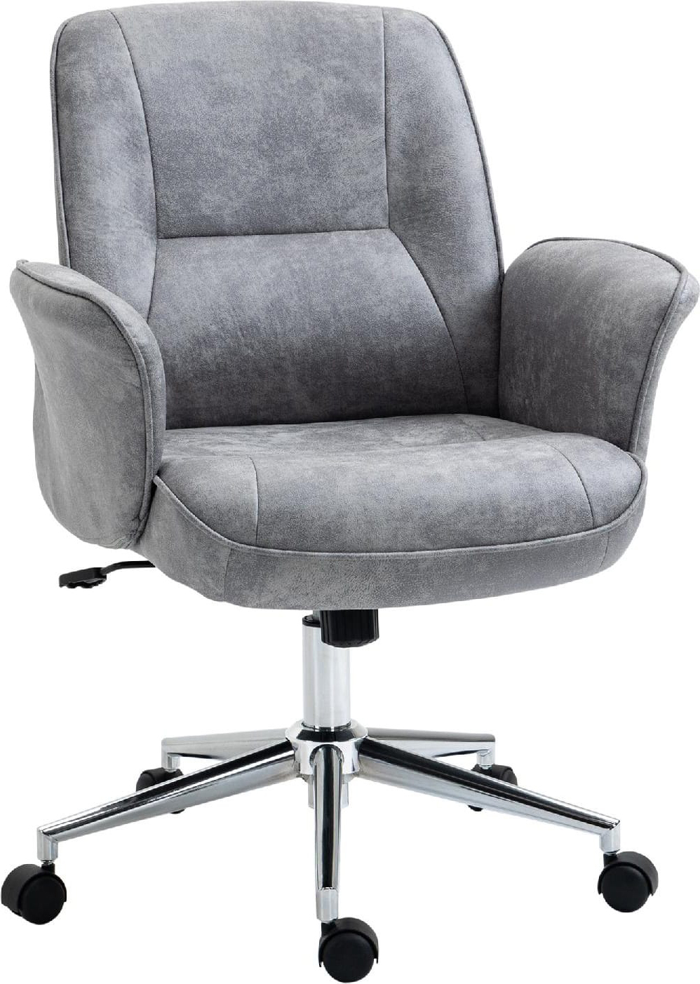 Icon Space 456LGek921 Sedia da Ufficio con Ruote e Braccioli Tessuto Grigio Chiaro