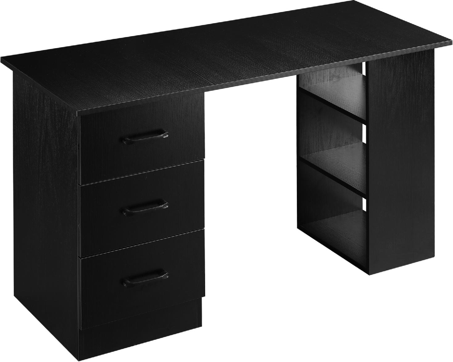 DecHome A2201BKAO96 Scrivania con Cassettiera Moderna 120x49x72 cm Nero