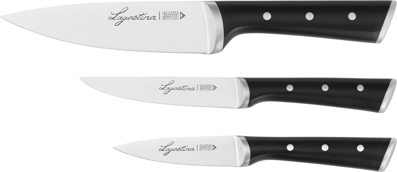 LAGOSTINA Set Coltelli 3 Pezzi Tecnologia Ice Force in Acciaio Inox - 14458500003