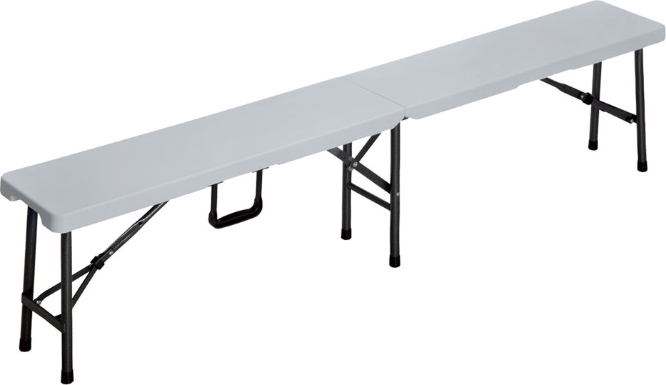 LIF BK-180 Panca da Giardino Pieghevole in Metallo 180x25x42 cm Bianco