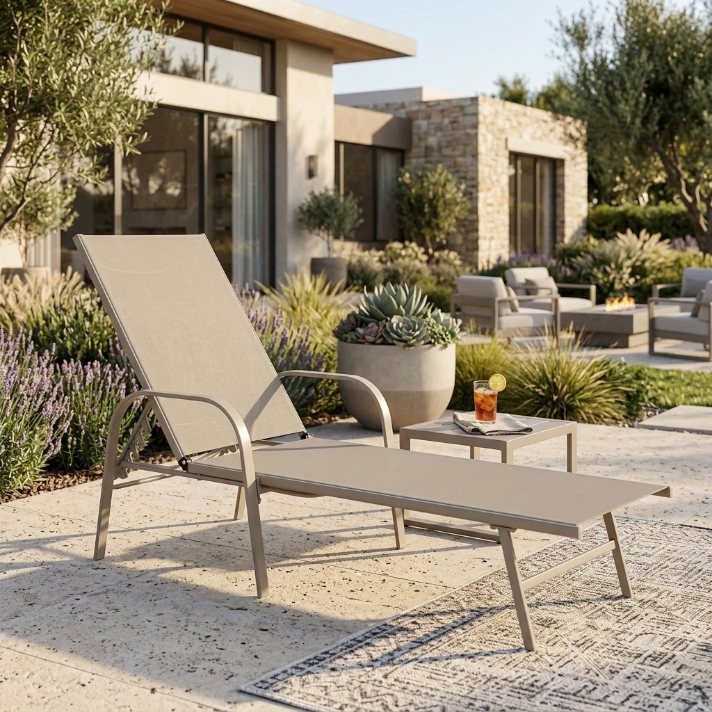 LIF JYB3001F1 BROWN Lettino Prendisole da Giardino Reclinabile 199x68x31 cm Marrone PURO RELAX