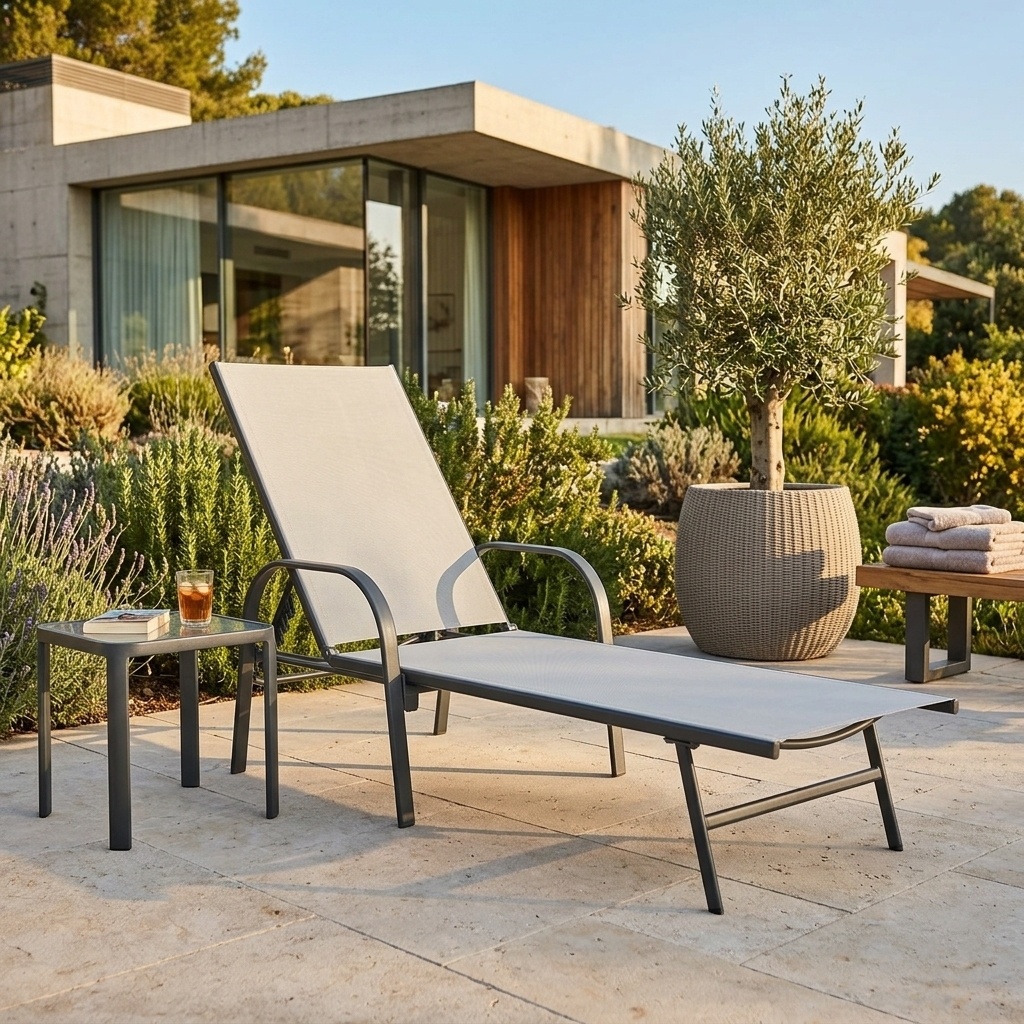 LIF JYB3001F1 GRAY Lettino Prendisole da Giardino Reclinabile 199x68x31 cm Grigio Puro Relax