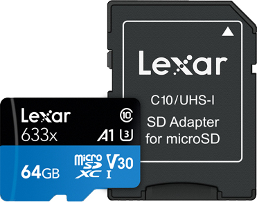 Lexar LSDMI64GBB633A Scheda di Memoria MicroSDXC 64 GB Classe 10