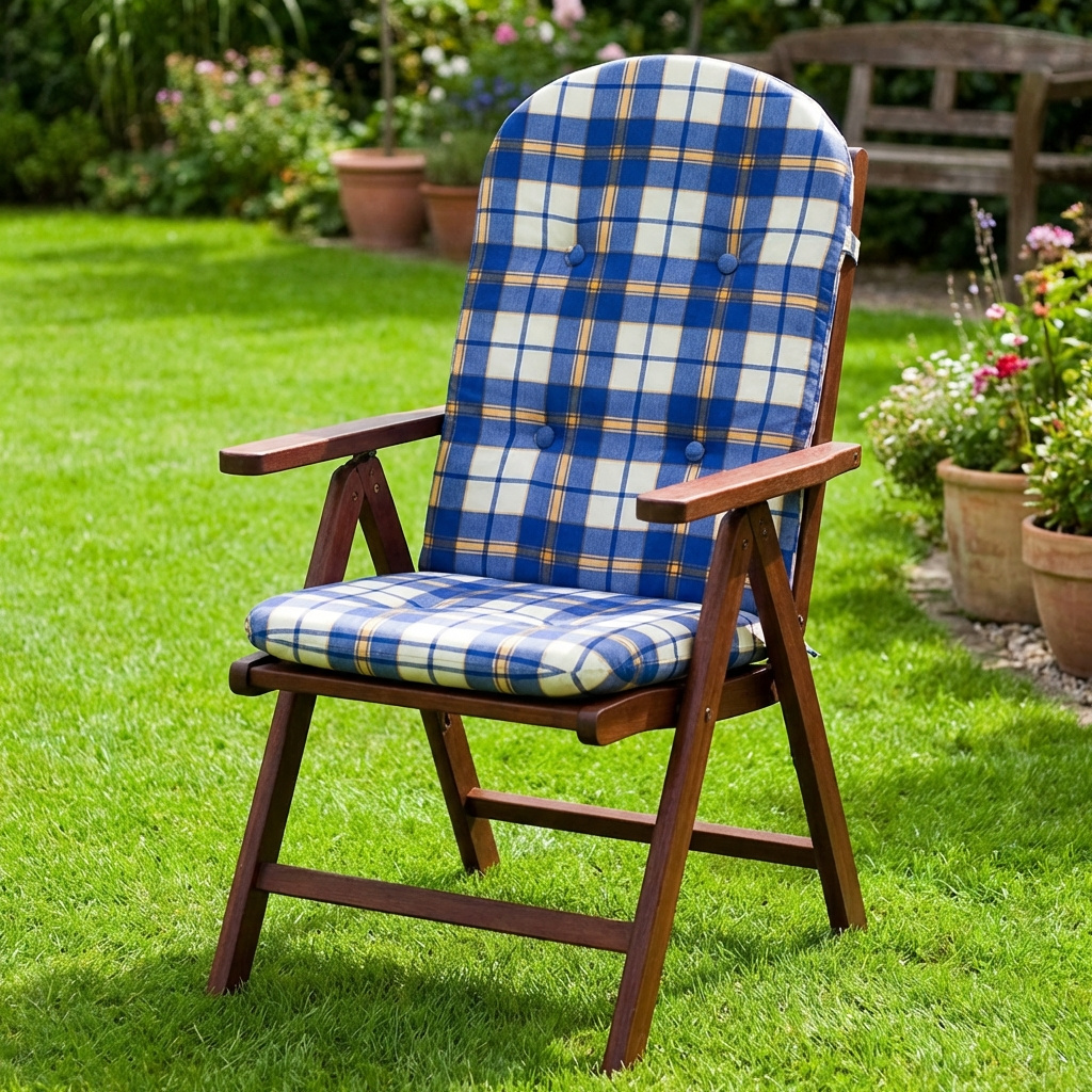 Mas Legno AmalfiBlu Sdraio da Giardino Pieghevole LegnoTessuto Blu Amalfi