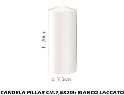 Mv Tech MV00629 Candela Pillar cm 7,5x20h Bianco Laccato