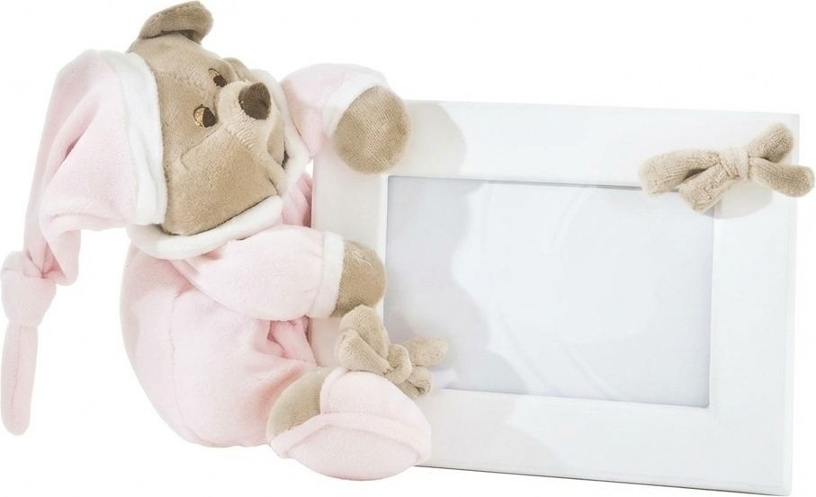 NANAN 1210R Cornice per Foto in Legno Portafoto 13x9 cm con Orsacchiotto Rosa Puccio