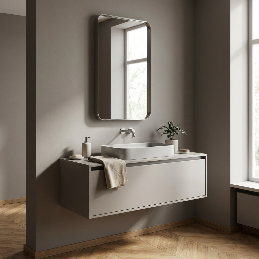 NBrand 280103 Specchio Bagno Rettangolare in Acrilico 60x40 cm