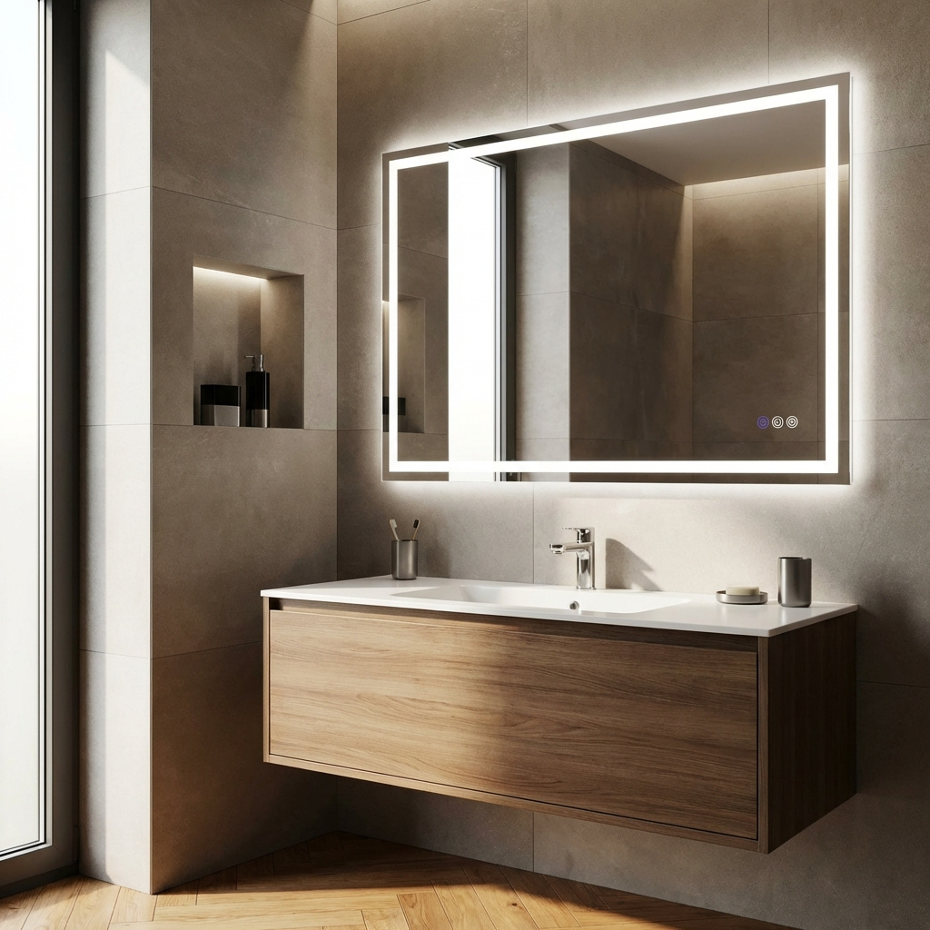 DecHome CRA833F Specchio Bagno Rettangolare 60x80 cm