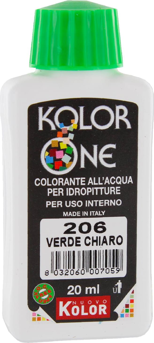 Nuovo Kolor KOLOR 20-206 Colorante Kolor One ml 20 N.206 Verde Chiaro Pezzi 12