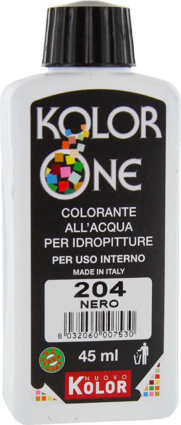 Nuovo Kolor KOLOR 45-204 Colorante Kolor One ml 45 N.204 Nero Pezzi 12
