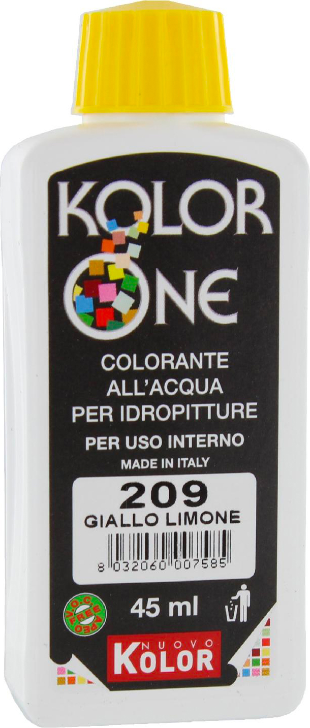 Nuovo Kolor KOLOR 45-209 Colorante Kolor One ml 45 N.209 Giallo Limone Pezzi 12