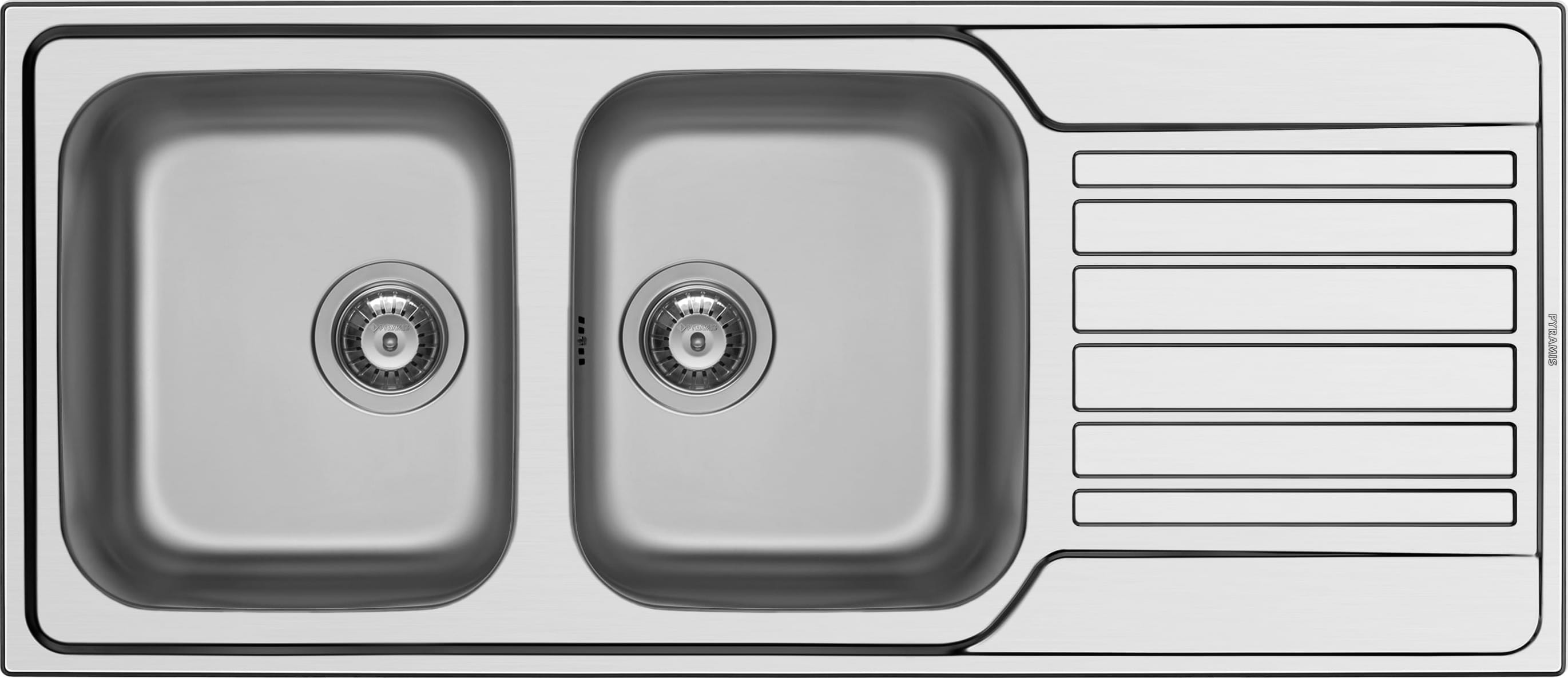 PYRAMIS 107174130 Lavello cucina 2 Vasche 116 cm Acciaio Inox  Fedra Extra 2v SX