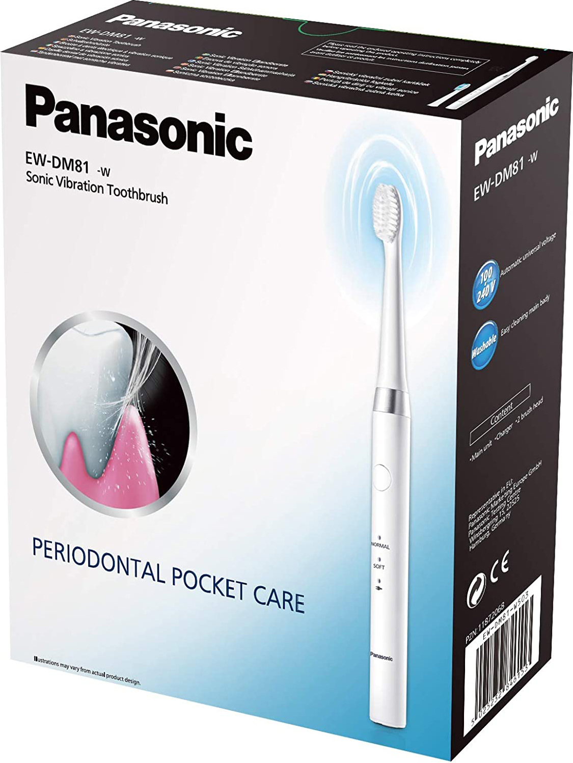 Panasonic EW-DM81-W503 Spazzolino elettrico Sonico Ricaricabile Oscillante Timer