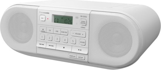 Panasonic RX-D552E-W Boombox Radio Stereo Digitale Lettore CD Radio DAB+ FM 20W