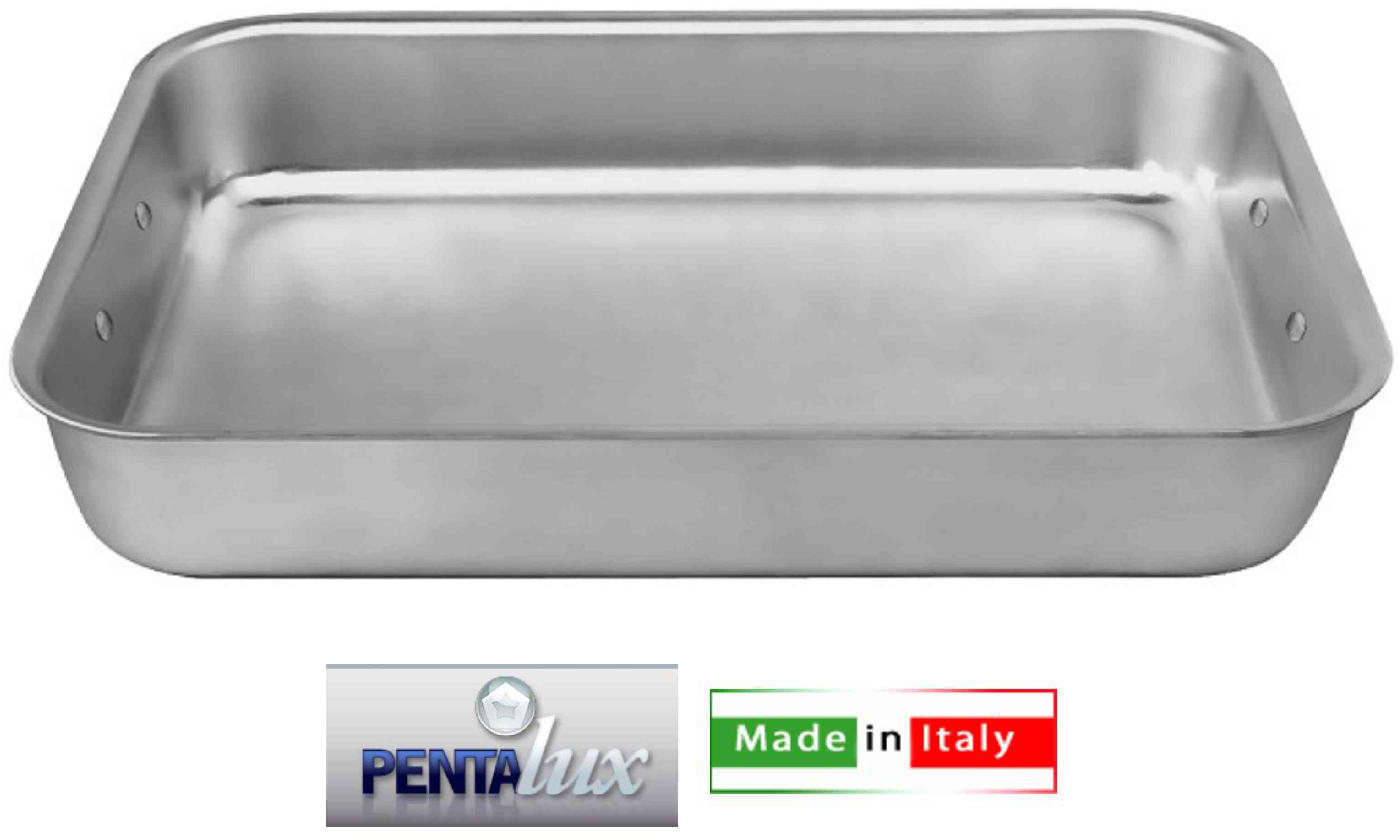 Pentalux 17640 Teglia Lasagnera Alluminio cm 40x8h con Anelli