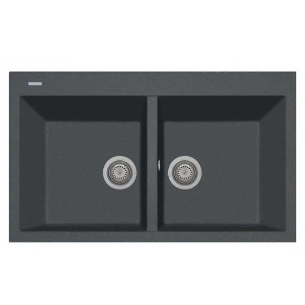 Plados AM8620 UM14 Lavello Cucina 2 Vasche  86 cm Ultrametal Concrete