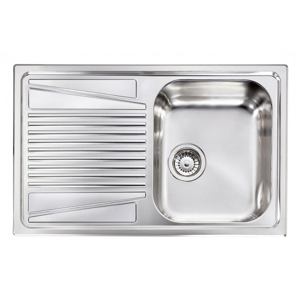 Plados CO08612 Lavello Cucina  1 Vasca Incasso Gocciolatoio Sx 86 cm Acciaio Inox