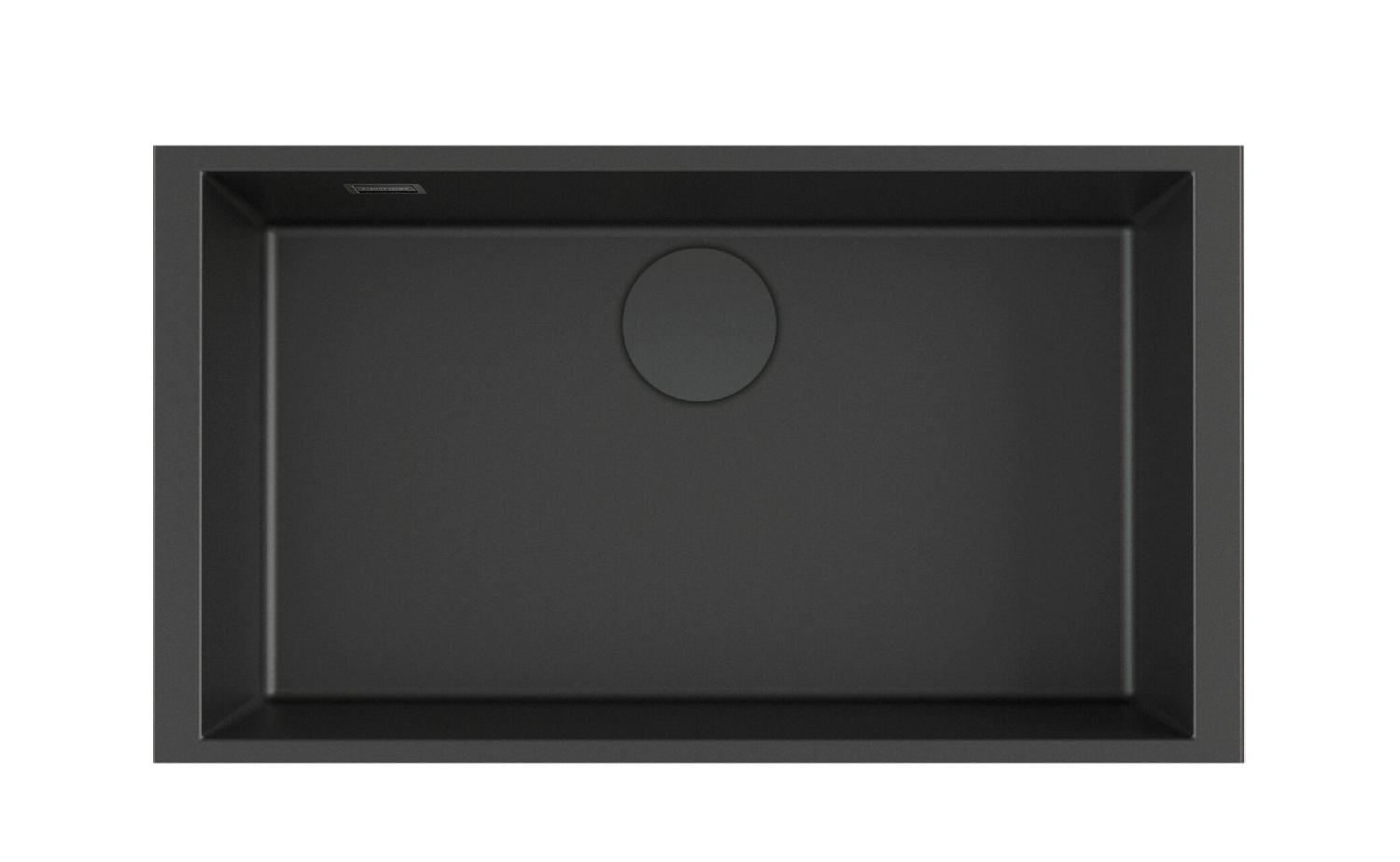 Plados EV7610ST UG70 Lavello Cucina  1 Vasca Sottotop 76 cm Nero Matt
