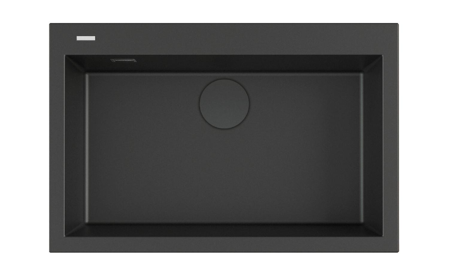 Plados EV7610 UG70 Lavello Cucina  1 Vasca 76 cm Microultragranit Nero Matt