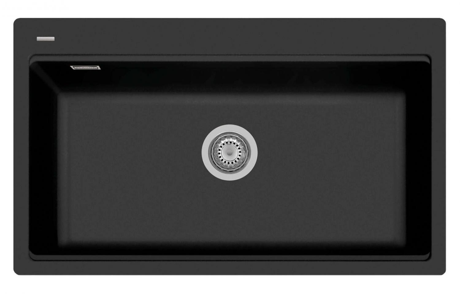 Plados LX8610 RN R4 Lavello Cucina 1 Vasca Sottopiano 86 cm Nero Serie LUX LX8610