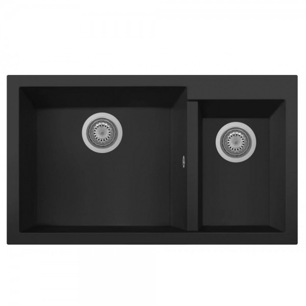 Plados ON8620 UG70 Lavello Cucina  1 Vasca e 12 Incasso 86 cm Nero Matt