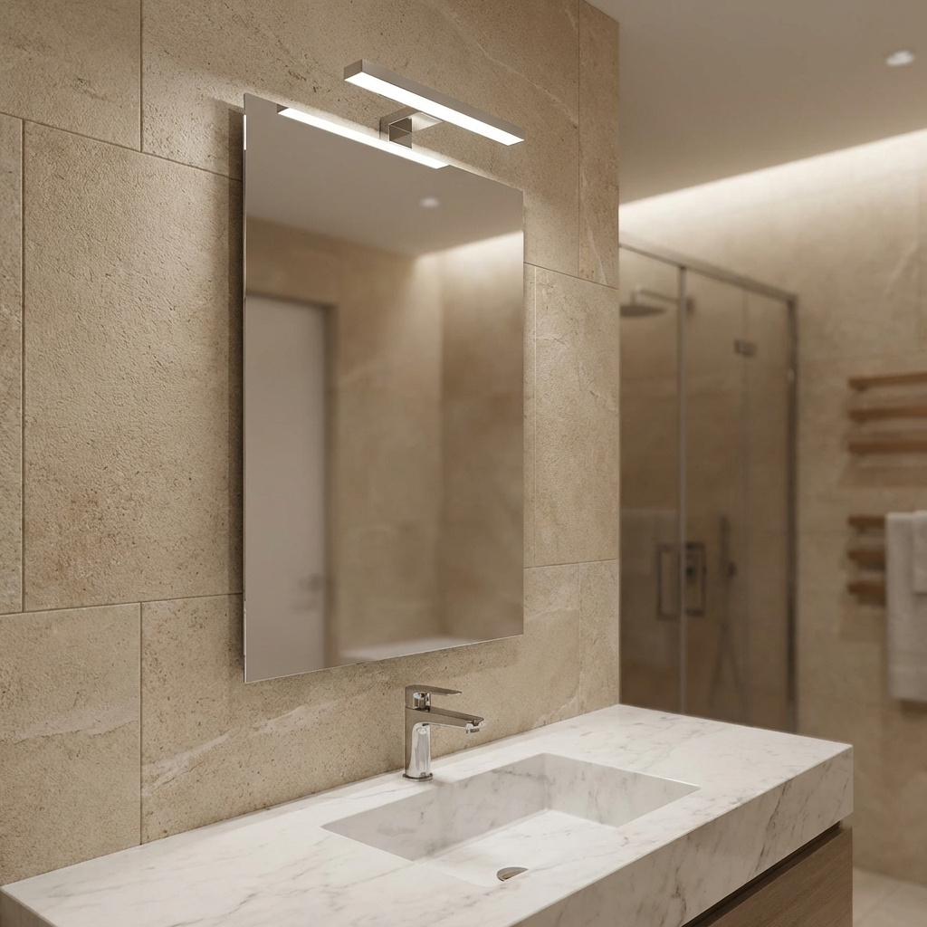Progetto M001.B Specchio a Filo Rettangolare 50x70 cm LED